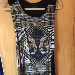 Forever 21 print sleeveless tunic